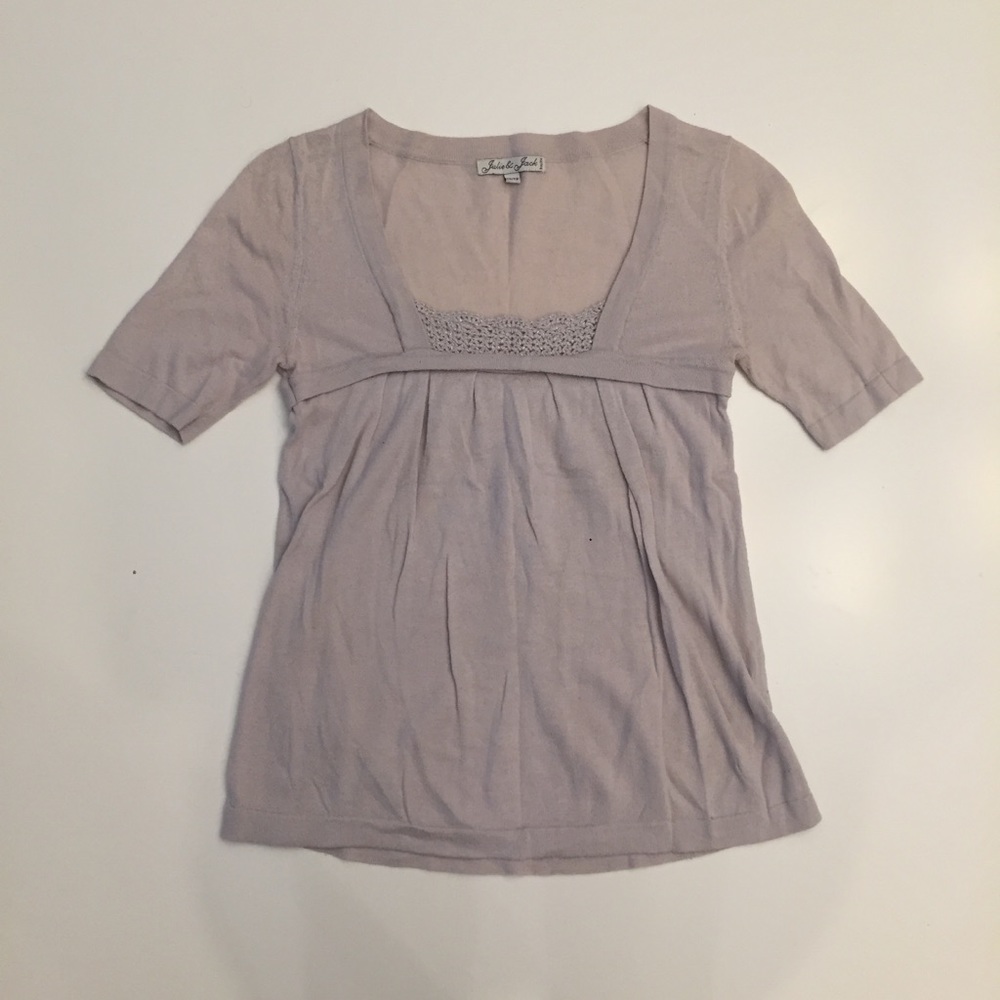 Grey top with crochet detail